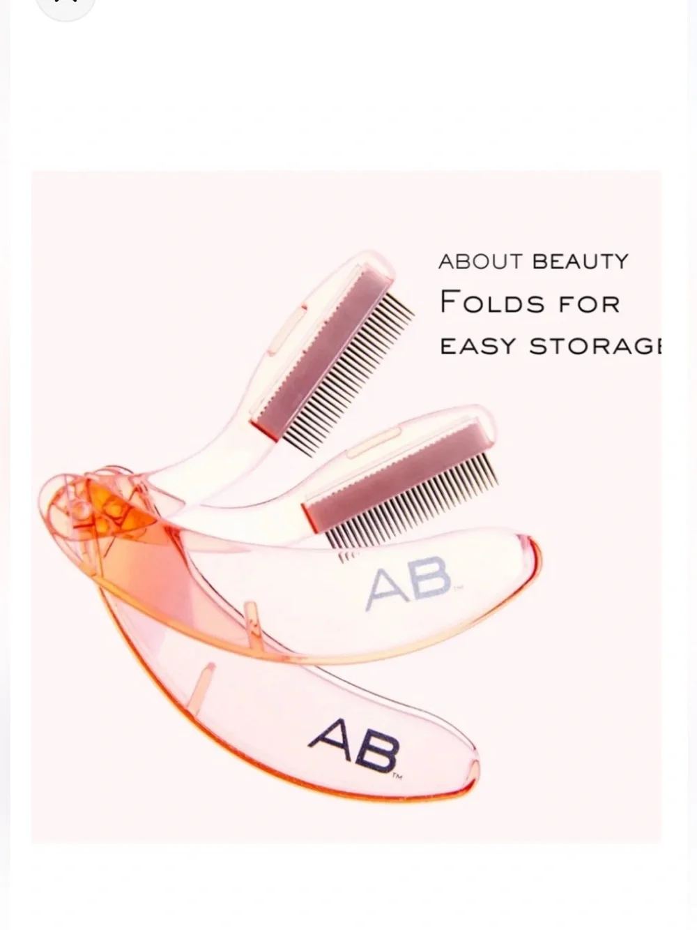 NEW About Beauty Lash Lover Folding Eyelash Comb, 2-count